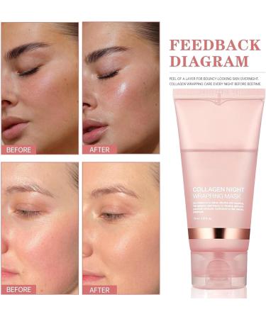 Collagen Night Wrapping Mask Collagen Overnight Wrapping Peel Off Facial Mask Overnight Collagen Wrapping Mask Perfect for Dry & Dehydrated Skin - Korean Skin Care(75ML) - Buy Online on GoSupps.com