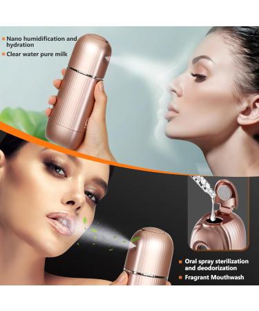 Buy Portable Water Flossers - Cordless Mini Oral Irrigator & Telescopic Water Tank 5 Modes + Mist IPX7 Waterproof for Travel & Braces Care - Rose Gold - Buy Online on GoSupps.com
