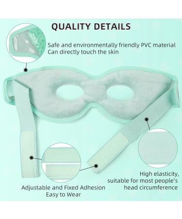 WOVTE Cooling Eye Mask Reusable Hot or Cold Therapy Gel Bead Eye Mask with Soft Plush Backing and Adjustable Strap for Puffy Eyes Dry Eyes Dark Circles Headache (Green(hollow)) - Buy Online on GoSupps.com