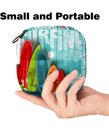 Portable Women's Binding-Storage Bags for Menstrual Cups & Tampons - Perfect for Teenage Girls | Multicolored Surfboard Design - Buy Online on GoSupps.com