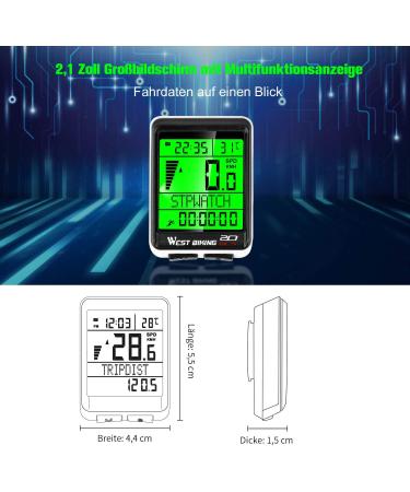 IcocoPro Wireless Bicycle Computer - Waterproof LCD 5 Languages Multifunctional & Military-Grade Performance - Buy Online on GoSupps.com