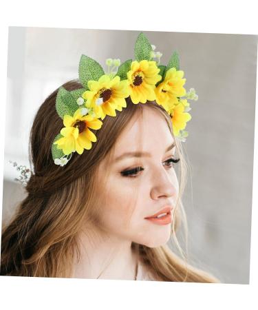 HONMEET Garland Headband Boho Decor Flower Headband 70s Flower Crown 70s Headband Decorative Headband Bohemian Headband Sunflower Hair Accessories Sunflower Crown Flower Crown Women Fabric - Buy Online on GoSupps.com