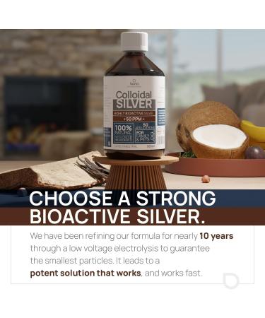Colloidal Silver 50 PPM 500ml - Bio Active Hydrosol for Humans & Dogs - 100% Natural & Carbon Neutral - Buy Online on GoSupps.com