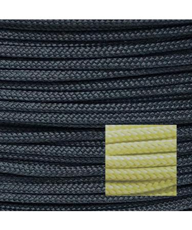 900lb 100% Dupont Kevlar Braided Line,3mm Dia, HeavyDuty Speargun Shooting Line, Cut&Abrasion Resistant (Large Model Rocket Paracord,Heat Tolerant to 900f, Survival/Tactical, high Strength/Weight) _10 FT (3m) BLACK