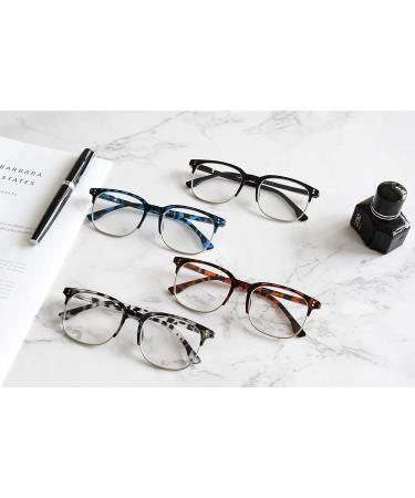 Eyekepper 4-Pack Reading Glasses for Women & Men - Semi-Rimmed +2.50 Strength Eyeglasses - Stylish & Comfortable Design - Buy Online on GoSupps.com