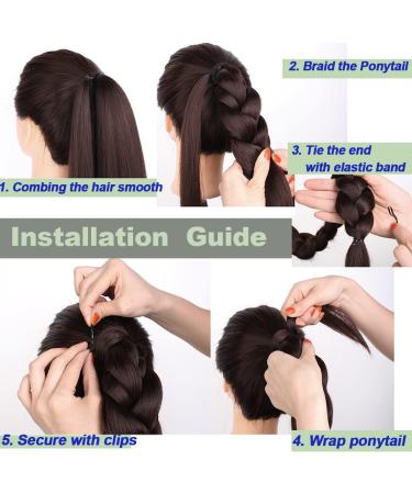 Leeven Ponytail Hair Extensions 34 Inch Natural Wrap Around Synthetic Ponytail Extension - 1B# Black - Buy Online on GoSupps.com
