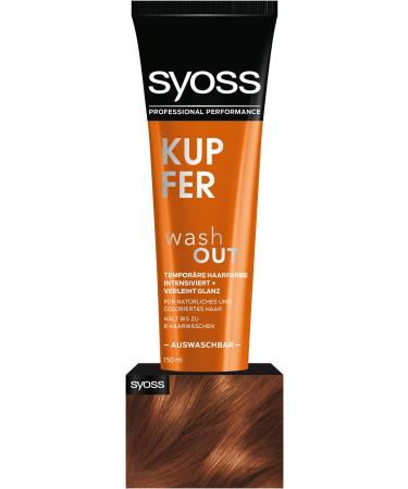 Syoss Wash out temporary hair color copper (150 ml) washable hair color revives colors tint holds up to 8 hair washes