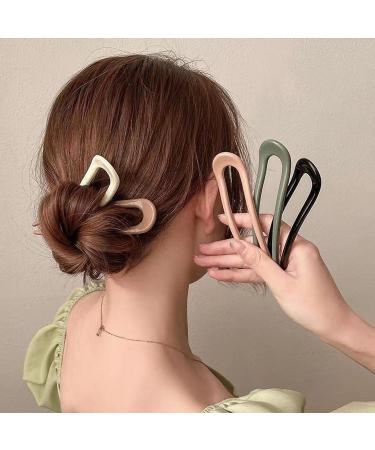 5 Pcs U Shaped Hairpins French Hair Clips Metal Hair Clips Fork Rods 2 Claws Hair Buns Ladies Hair Accessories - Buy Online on GoSupps.com