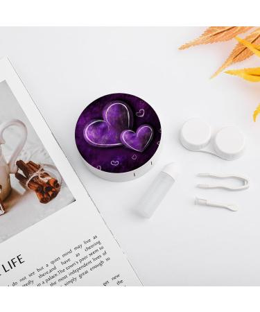 Purple Hearts Contact Lens Case Portable Travel Storage Box for Contact Lenses - Buy Online on GoSupps.com