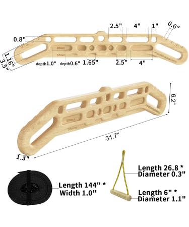 Power Guidance Wooden Hangboard - Portable Rock Climbing Training Tool for Grip Strength | Indoor & Outdoor Use - Buy Online on GoSupps.com