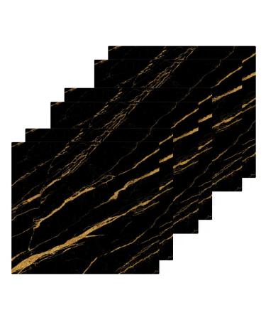 ALAZA Wash Cloth Set Black Marble Gold Print(29c1) - Pack of 6 Cotton Face Cloths Highly Absorbent and Soft Feel Fingertip Towels(238rh9a)