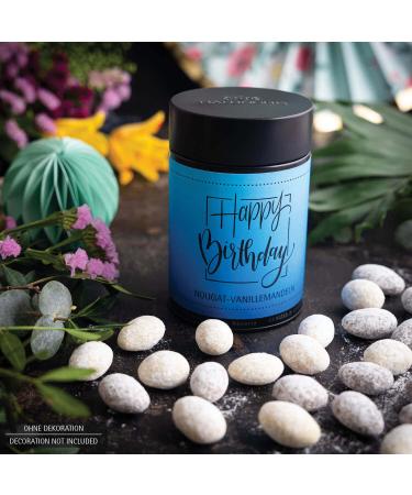 Hallingers Happy Birthday Nougat - Handmade Chocolized Vanilla Almonds - Perfect Gift for Mother's Day Father's Day Birthdays & Anniversaries - 150g - Buy Online on GoSupps.com