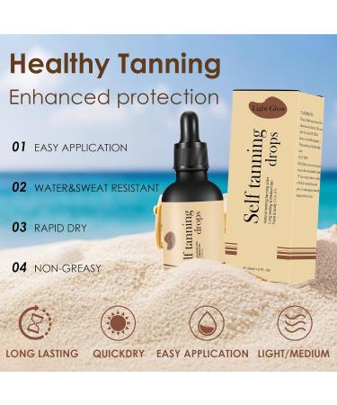 30ml Gouttes Autobronzantes Concentr Autobronzant Visage et Corps S rum de Bronzage Subliment Votre Teint Naturel Am liorer Votre Teint Pour La plupart Types de Peaux(Jaune) - Buy Online on GoSupps.com