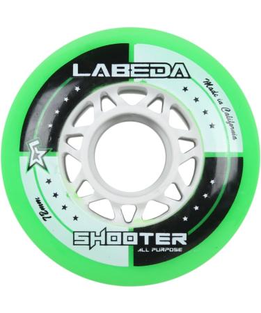 Labeda Shooter Inline Roller Hockey Wheels + Hybrid Ceramic Bearings - Green 72mm 8-Pack - Buy Online on GoSupps.com