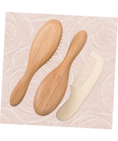 Healeved 3pcs Wooden Kids Hair Brush Set | Baby Bath Time & Shower Tool Kit - Buy Online on GoSupps.com