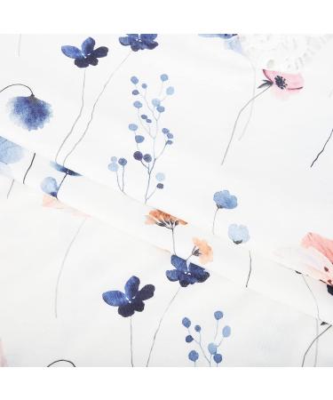 Fall Floral Printed Crochet Trim V Neck Top | Women's Casual Loose Pullover Tee Shirt | Long Sleeve - X-Large - Buy Online on GoSupps.com