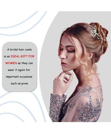 Luckyvestir Pearl Rhinestone Bridal Hair Comb - Silver Wedding Hair Accessory for Brides - Buy Online on GoSupps.com