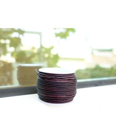 Cords Craft 1mm Round Leather Cord | 20m Roll for Jewelry Making, Bracelets, Necklaces, Hair Accessories, Beading, DIY Projects | Dark Brown Distress - Buy Online on GoSupps.com