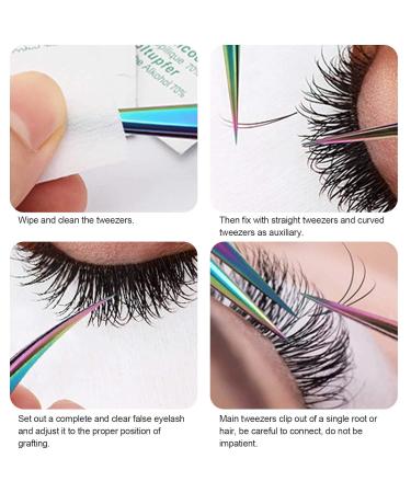 3-Part Non-Slip Eyelash Tweezers Set - Stylish Curved Design for Eyelash Extensions - Buy Online on GoSupps.com