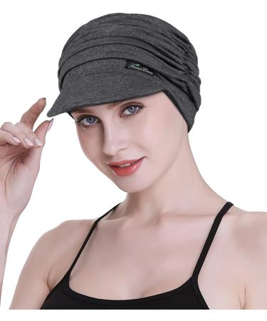 FocusCare Soft Chemo Scarves for Women | Bamboo Fabric Baseball Cap Turban for Hair Loss | Dark Health Gray - Buy Online on GoSupps.com