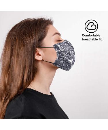 NU R 10pcs Paisley 3 Ply Disposable Face Mask with Filter Layer and Elastic Earloop - PAISLEY-009 - Buy Online on GoSupps.com