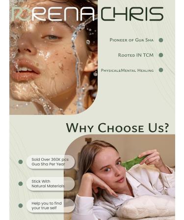 Rena Chris Gua Sha Facial Tools - Jade Stone Massage for Jawline Sculpting Puffiness Reduction & Acupressure | Complete Skin Care Tool with User Manual - Buy Online on GoSupps.com