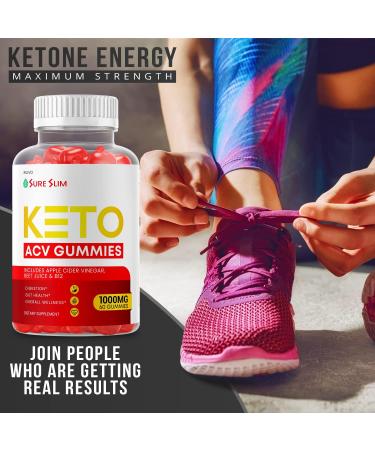 Sure Slim Keto ACV Gummies - 60 Gummies, Advanced Apple Cider Vinegar Formula - Buy Online on GoSupps.com