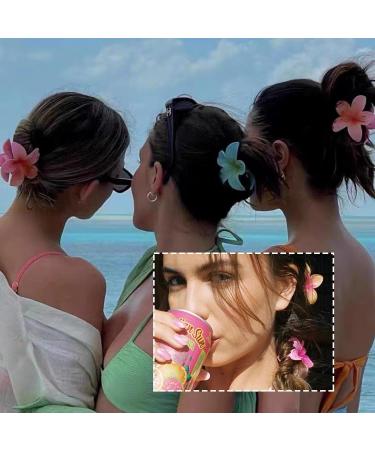 6PCS Flower Hair Claw Clips Cute Hawaiian Flower Claw Clip Non-Slip Plumeria Clips Hair Big Flower Large Barrettes Hair Clamps Non-Slip Jaw Clamps Headwear for Women Girls (6 Styles) - Buy Online on GoSupps.com