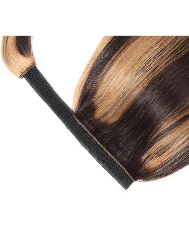 Luovce Ponytail Extension Human Hair Straight Wrap Around Ponytail Clip in Hair Extension 18 inches P4/27 Panio Colour 18 inch P4-27 Panio Colour - Buy Online on GoSupps.com