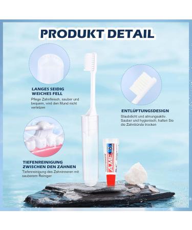 Travel Toothbrush Set - 8 Piece Mini Kit with Foldable Toothbrush & Toothpaste for Kids & Adults | Perfect for On-the-Go Traveling - Buy Online on GoSupps.com
