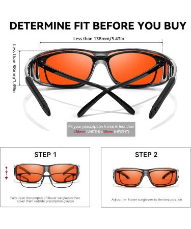 LVIOE Fit Over Blue Light Blocking Glasses for Men & Women - Anti-Blue Light 99% - Reduce Eyestrain & Sleep Better - LB0311M A02 Grey Orange - Buy Online on GoSupps.com