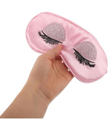 LALADEFIEE Imitation Silk Sleeping Mask with Eyelashes Sequins Soft Nonslip Travel Eye Mask for Women Black Lightproof Eye Cover for Deep Sleep Airplane Travel - Buy Online on GoSupps.com