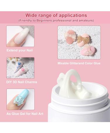 COMODOR Solid Sculpture Gel Nail Extension Set - 2 White 15ml Non-Sticky Hand Nail Carving Gel - Buy Online on GoSupps.com