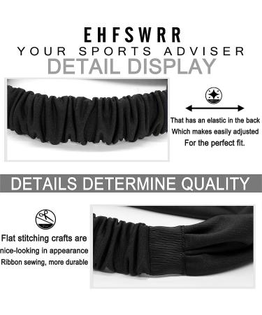 Ehfswrr Workout Headbands - Moisture Wicking Sweatband for Yoga, Fitness, Sports - Dark Color 5 Pcs - Buy Online on GoSupps.com