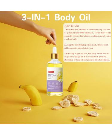 2 Pack Body Banana Juice Oil - Hydrating Vitamin C & E After Shower Moisturizer for Women - International Shipping - Buy Online on GoSupps.com