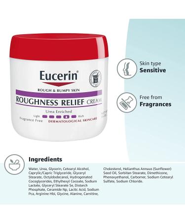 Eucerin Roughness Relief Cream 16 oz - Fragrance Free | Intensive Moisturizer for Dry Skin - Buy Online on GoSupps.com