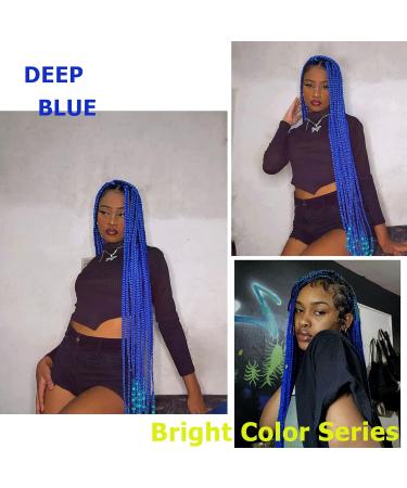 Leeven 8 Packs Blue Pre Stretched Braiding Hair for Highlight 26 Inch Yaki EZ Braiding Hair Hot Water Setting Crochet Braiding Hair Extension for Box Braids Crochet Hair/Deep Blue# 26 Inch (Pack of 8) Deep Blue - Buy Online on GoSupps.com