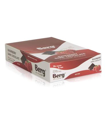 Berg Oat N Energy Bar - Vegan Plant Based Protein Bar Gluten Free Low Sugar Healthy Snack - Raspberry Dark Chocolate Pack of 8 - Buy Online on GoSupps.com