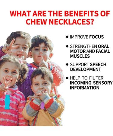 Yinlang Sensory Chew Necklace - 4-Piece Silicone Chewy Stick Toys for Kids | Durable Chewing Tool & Bite Ring - Buy Online on GoSupps.com