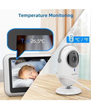 Taktark Baby Monitor with Camera - 4.3 Video Babyphone Night Vision Intercom Digital Zoom & Temperature Monitoring - BM612-EU - Buy Online on GoSupps.com