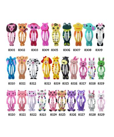 Jascherry 100 Pcs Cute Hair Clips for Girls - Mixed Grain Fruit & Animal Patterns - 49 Color Metal Hair Accessories - Buy Online on GoSupps.com