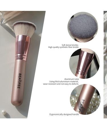 BEASOFEE Big Flat Top Kabuki Foundation Brush - Premium Rose Golden Makeup Tool for Liquid, Cream, and Powder - Fiber Bristles for Stippling, Buffing, Blending - Set of 01 - Buy Online on GoSupps.com