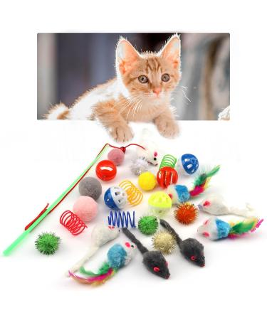 QUOZUO 31 pcs Cat Toys Variety Pack for Kitty 2 Way Tunnel Cat Feather Teaser Cat mouse Toy Cat Crinkle Balls Cat Balls with Bell Catnip Toys for Indoor Cats Kittens Toys - Buy Online on GoSupps.com