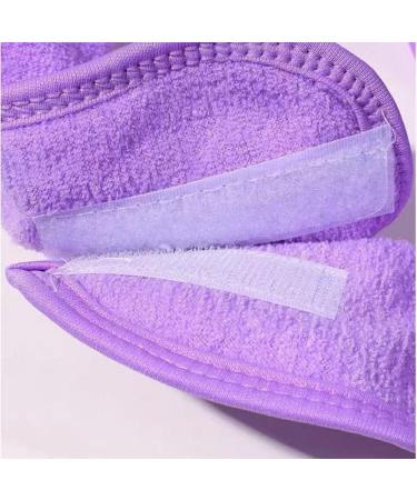 Guangcailun Headbands For Face Washing Color Available Premium Cotton Soft And Absorbent Women Adjustable SPA Facial Headband Purple - Buy Online on GoSupps.com
