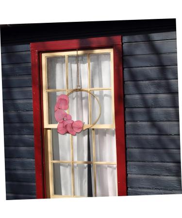 Gadpiparty Iron Craft Wrought Iron Gate Hanging Wreath Rose Pendant Artificial Flower Wall Nordic Decor Wall Hanging Rosy 20x20cm - Buy Online on GoSupps.com