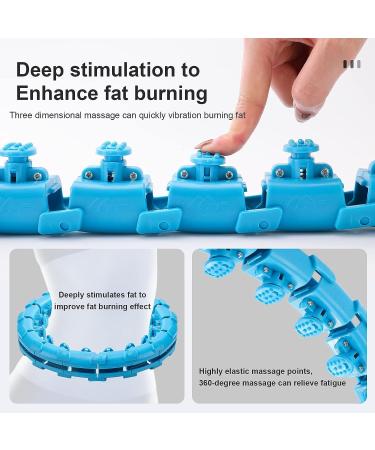 Adjustable Weighted Hula Fit Hoop for Adults - 24 Detachable Knots - Abdominal Fitness - Non-Falling Design - Auto-Spinning Ball - Blue - Buy Online on GoSupps.com