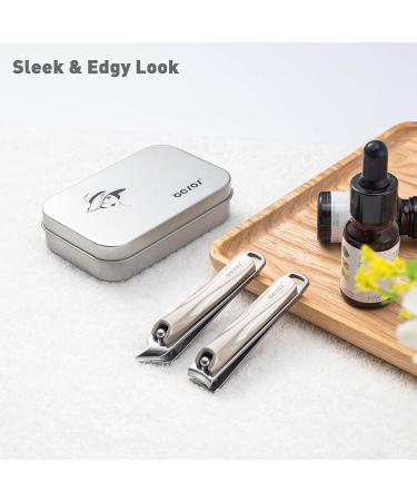 Bezox Nail Clipper Set for Fingernails & Toenails - 2-Piece Golden Nail Scissors & Curved Tongs Kit | Perfect for All Nail Shapes - Buy Online on GoSupps.com