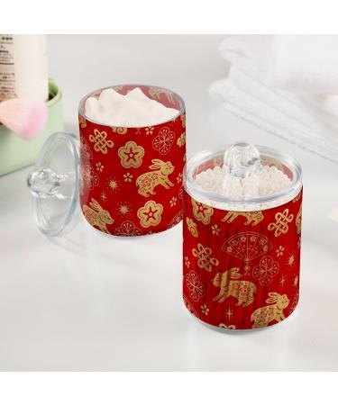 Buy Gaireg Oriental Year of the Rabbit Plastic Bathroom Glasses - 2 Pack for Cotton Balls Swabs Dental Floss | International Shipping Available - Buy Online on GoSupps.com