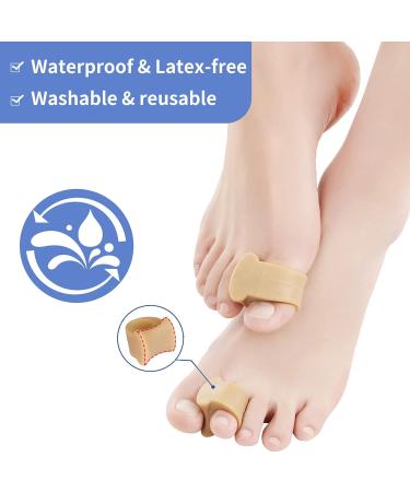 Pack of 8 Gel Toe Separators - Toe Spacers for Overlapping Toes, Crooked Toe Correction, Bunions, Hallux Valgus - Beige - Buy Online on GoSupps.com