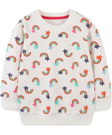Girls Cotton Sweatshirt | Long Sleeve Toddler Jumper | Age 3-4 Years | White - Buy Online on GoSupps.com